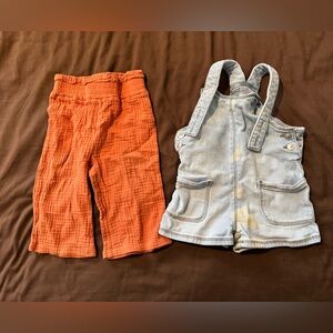 Orange and Denim Kids Bottoms Set